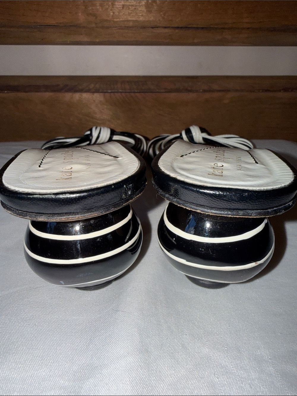 kate spade Black and White Knotted Slingback Mules - Picture 3 of 8